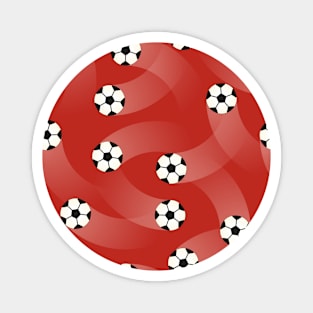 Soccer balls on red background Magnet